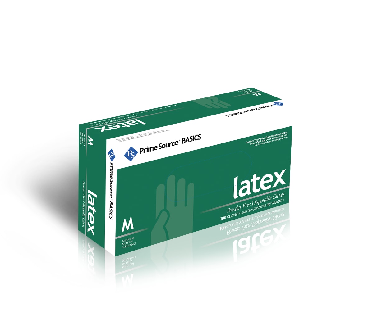 Primesource 75000597 Basics Medium White Latex Disposable Gloves, Powder-Free, 1000/CS