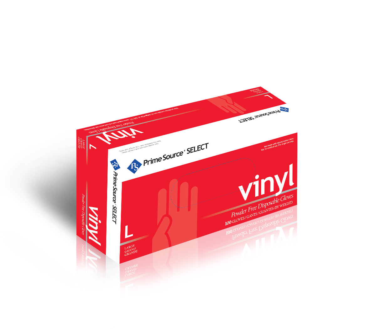 Primesource 75006280 Select Large Clear Vinyl Disposable Gloves, Powder-Free, 1000/CS