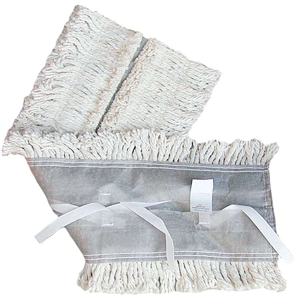 Prime Source® 75001141 Cotton Dust Mop Head, Natural White, 5" x 24", 12/Case