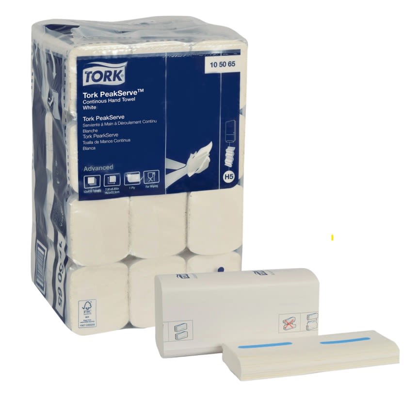 Tork 105065 Advanced PeakServe® Continuous™ Hand Towel White 4920/Case