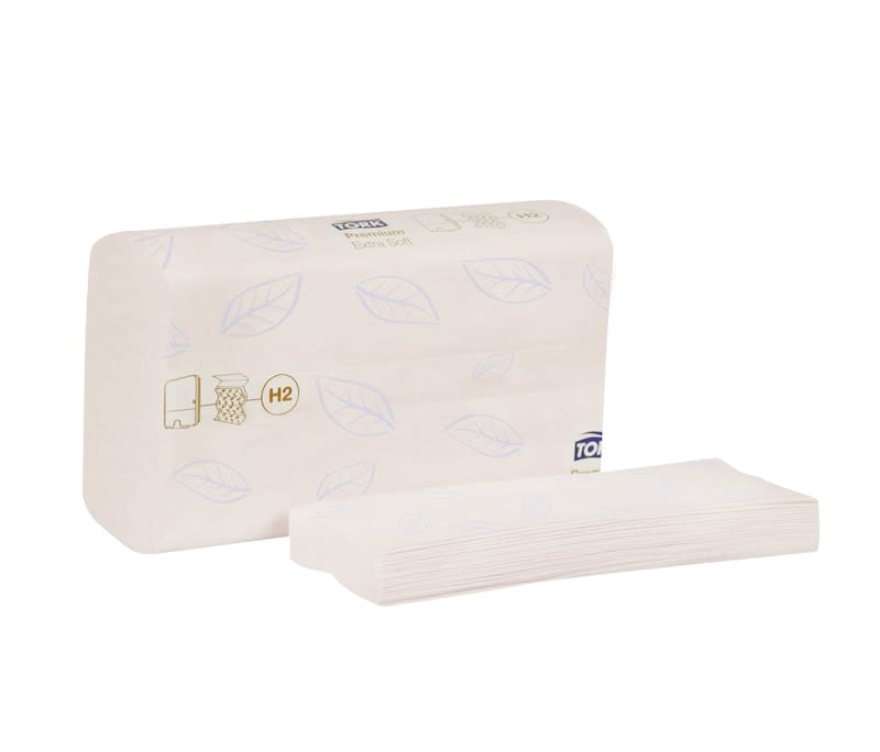 Tork 101298 Premium Multifold Hand Towel 4-Panel 2-Ply, 9.125" x 12.8" 1504/Case