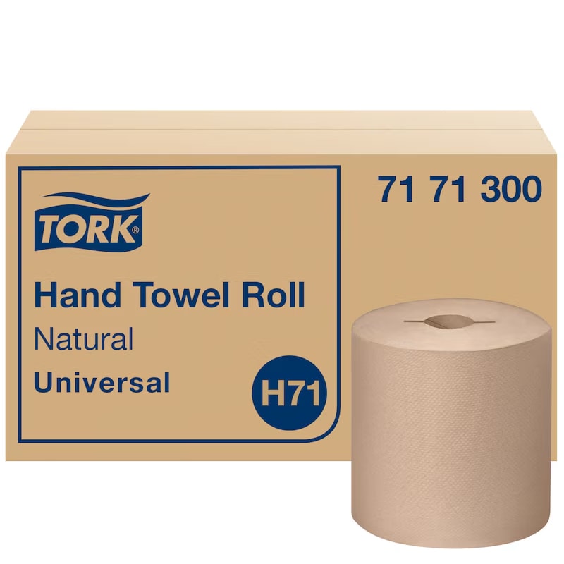 Tork 7171300 H71 Universal Hand Towel Roll 1-Ply 7.5"X800' Natural 6/Case