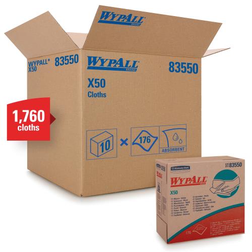 Wypall 83550 Hydroknit Pop Up Box, White, 8.34" x 16.8" 1760/Case