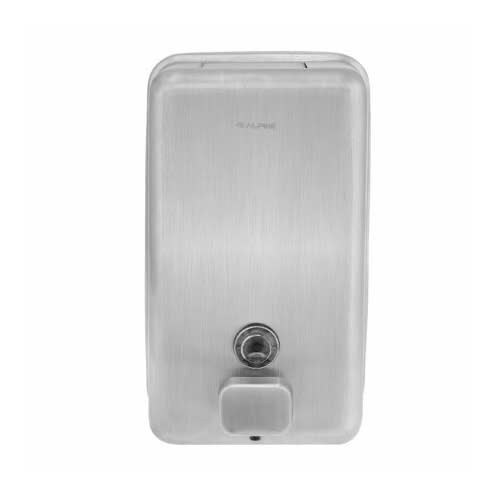Alpine Industries ALP423-SSB Vertical Surface-Mount Manual Liquid Soap Dispenser, 40 oz, Stainless Steel