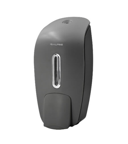 Alpine Industries ALP425-GRY Vertical Surface-Mount Manual Liquid Soap/Sanitizer Dispenser, 800 mL, Gray