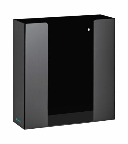 AdirMed ADI902-02-BLK 2-Box Black Acrylic Glove Dispenser, Wall-Mount