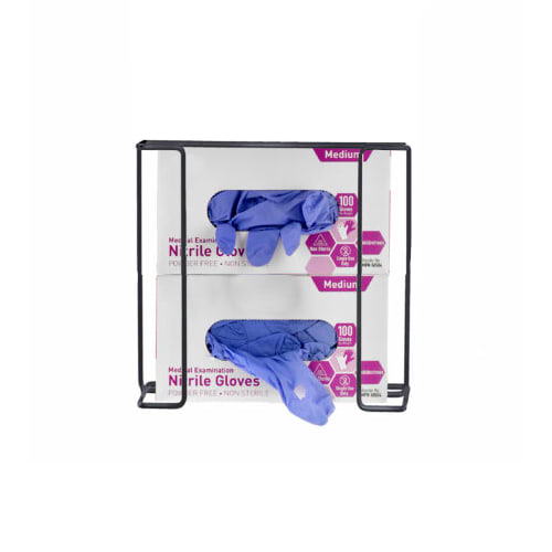Alpine Industries ALP485-02-BLA 2-Box Black Wire Glove Dispenser, Wall-Mount