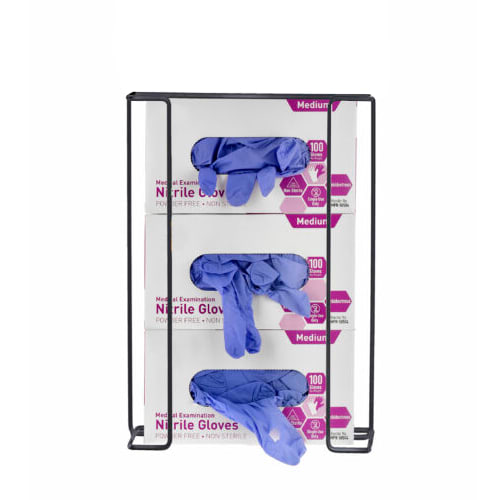 Alpine Industries ALP485-04-BLA 3-Box Black Wire Glove Dispenser, Wall-Mount