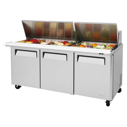 Turbo Air MST-72-30-N M3 Series 72" Three Door Mega Top Refrigerated Sandwich Prep Table