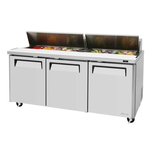 Turbo Air MST-72-N M3 Series 72" Three Door Refrigerated Sandwich Prep Table