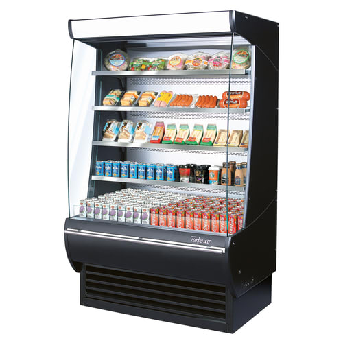 Turbo Air TOM-48DXB-N 48" Black Open Display Merchandiser, Extra Deep