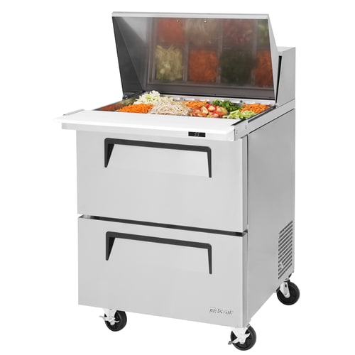 Turbo Air TST-28SD-12-D2-N Super Deluxe Two Drawer Mega Top Refrigerated Sandwich Prep Table