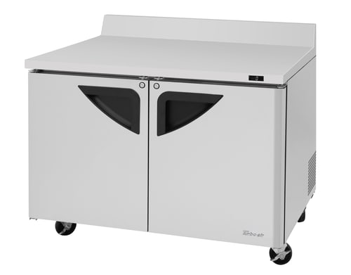Turbo Air TWF-48SD-N Super Deluxe 48" Two Solid Door Worktop Freezer with 3-1/2" Backsplash