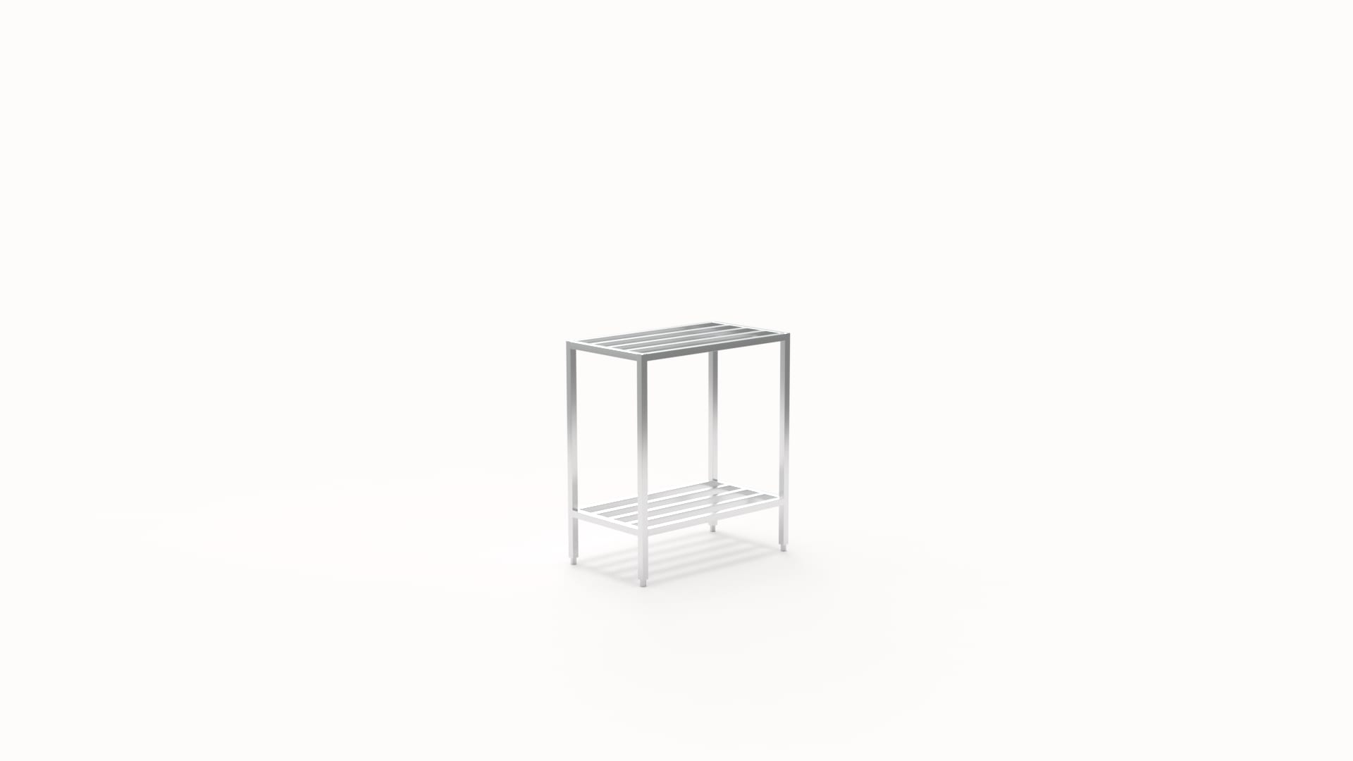 New Age Industrial 1031 2-Tier Heavy Duty Fully Welded Aluminum Shelving Unit with HD-Bar (Tubular) Style Shelves