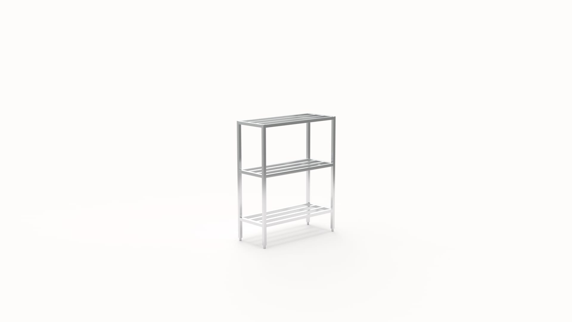 New Age Industrial 1042 3-Tier Heavy Duty Fully Welded Aluminum Shelving Unit with HD-Bar (Tubular) Style Shelves