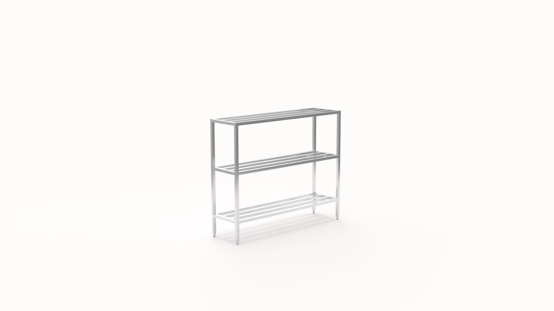 New Age Industrial 1044 3-Tier Heavy Duty Fully Welded Aluminum Shelving Unit with HD-Bar (Tubular) Style Shelves