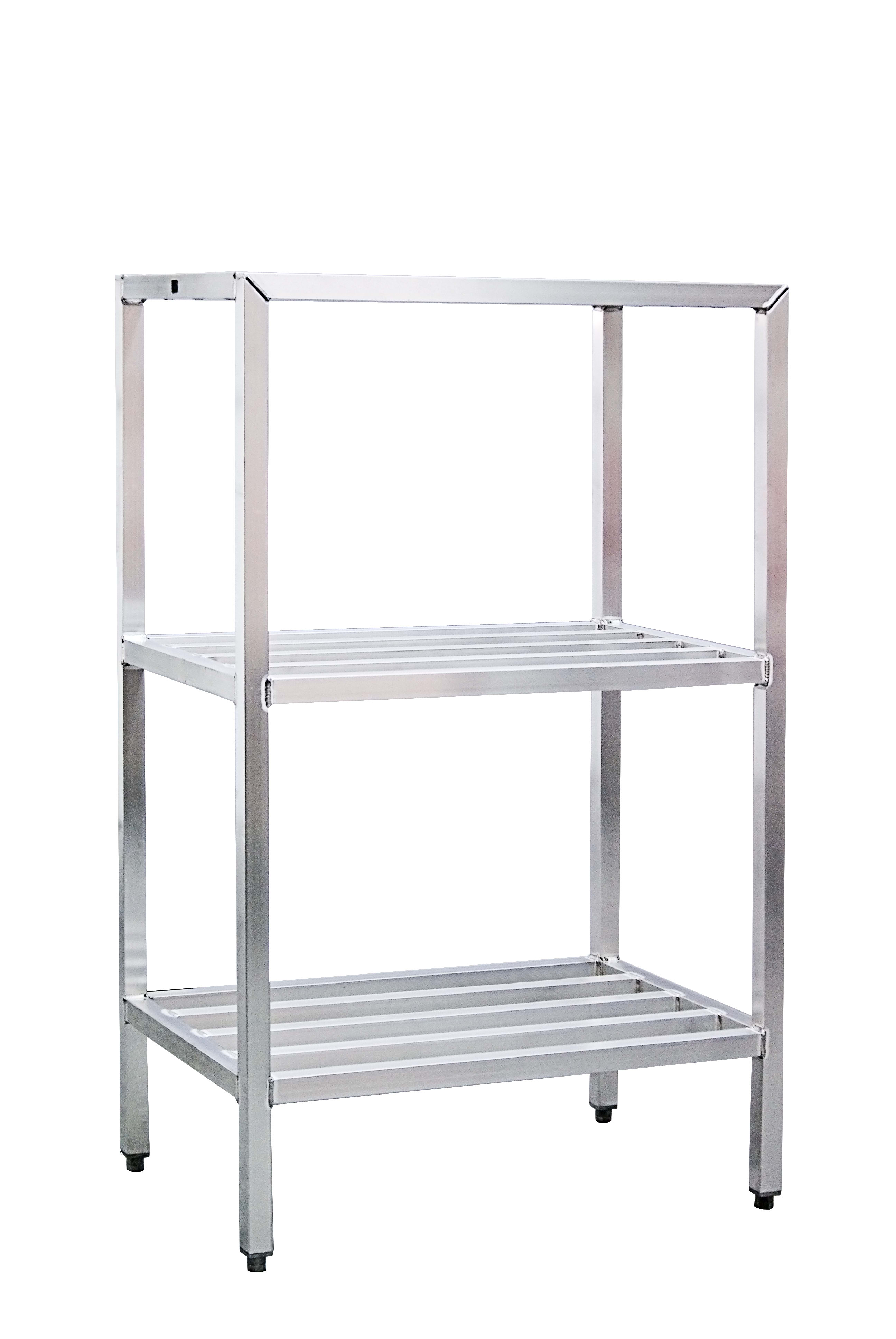 New Age Industrial 1045 3-Tier Heavy Duty Fully Welded Aluminum Shelving Unit with HD-Bar (Tubular) Style Shelves