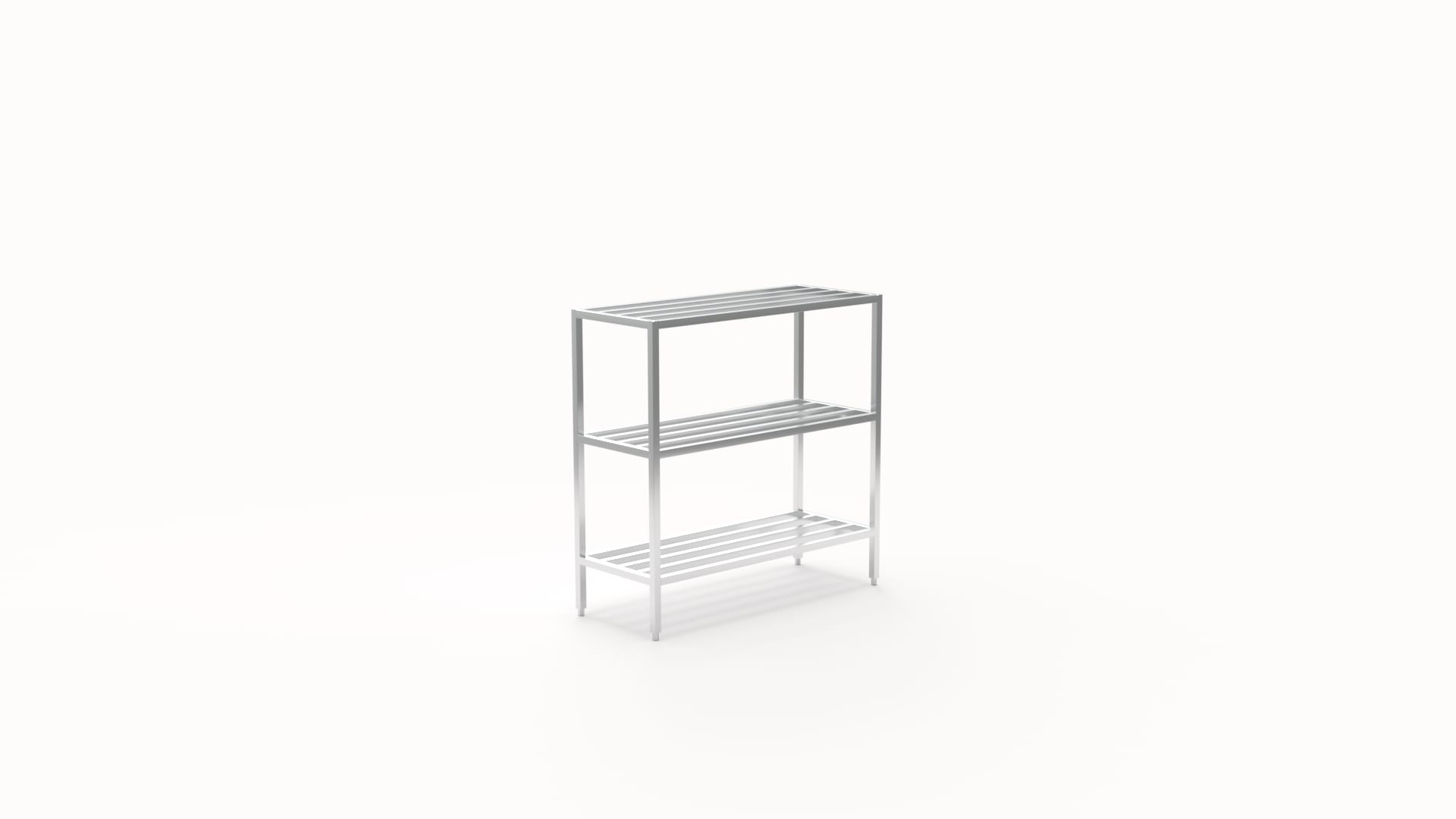 New Age Industrial 1047 3-Tier Heavy Duty Fully Welded Aluminum Shelving Unit with HD-Bar (Tubular) Style Shelves