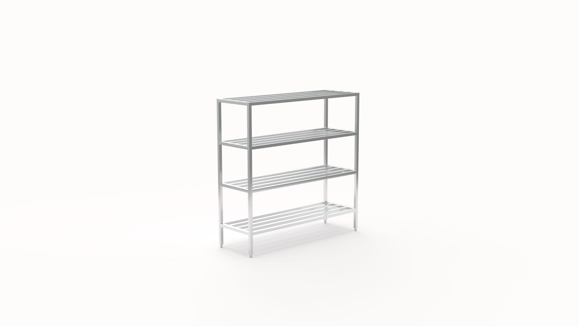 New Age Industrial 1068 4-Tier Heavy Duty Fully Welded Aluminum Shelving Unit with HD-Bar (Tubular) Style Shelves