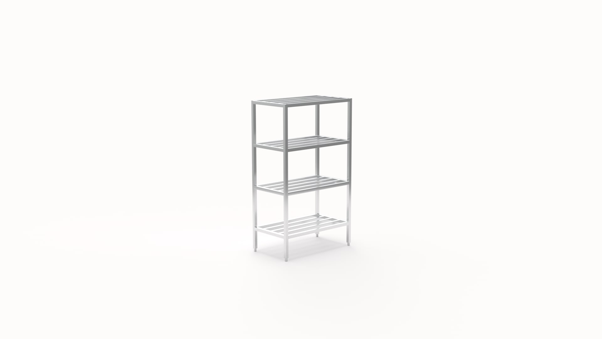 New Age Industrial 1071 4-Tier Heavy Duty Fully Welded Aluminum Shelving Unit with HD-Bar (Tubular) Style Shelves