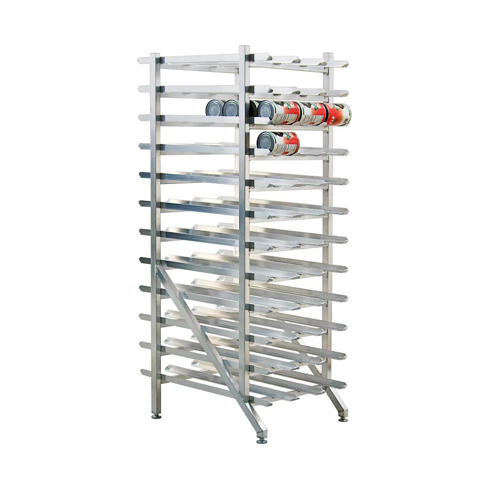 New Age Industrial 1254 Heavy Duty Welded Aluminum Full-Size Stationary Can Rack With Adjustable Feet