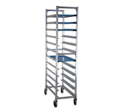 New Age Industrial 1350 Heavy Duty Welded Aluminum Angle Slide Double Platter Cart - 18 Capacity - 12x30 Platters