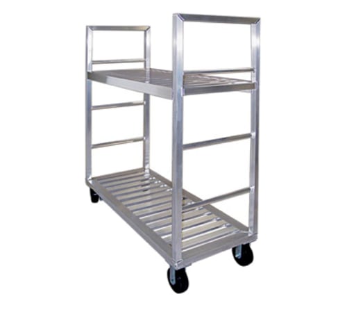 New Age Industrial 1430 2-Tier Heavy Duty Welded Aluminum Uni-T-Truck With T-Bar (Slatted) Shelves