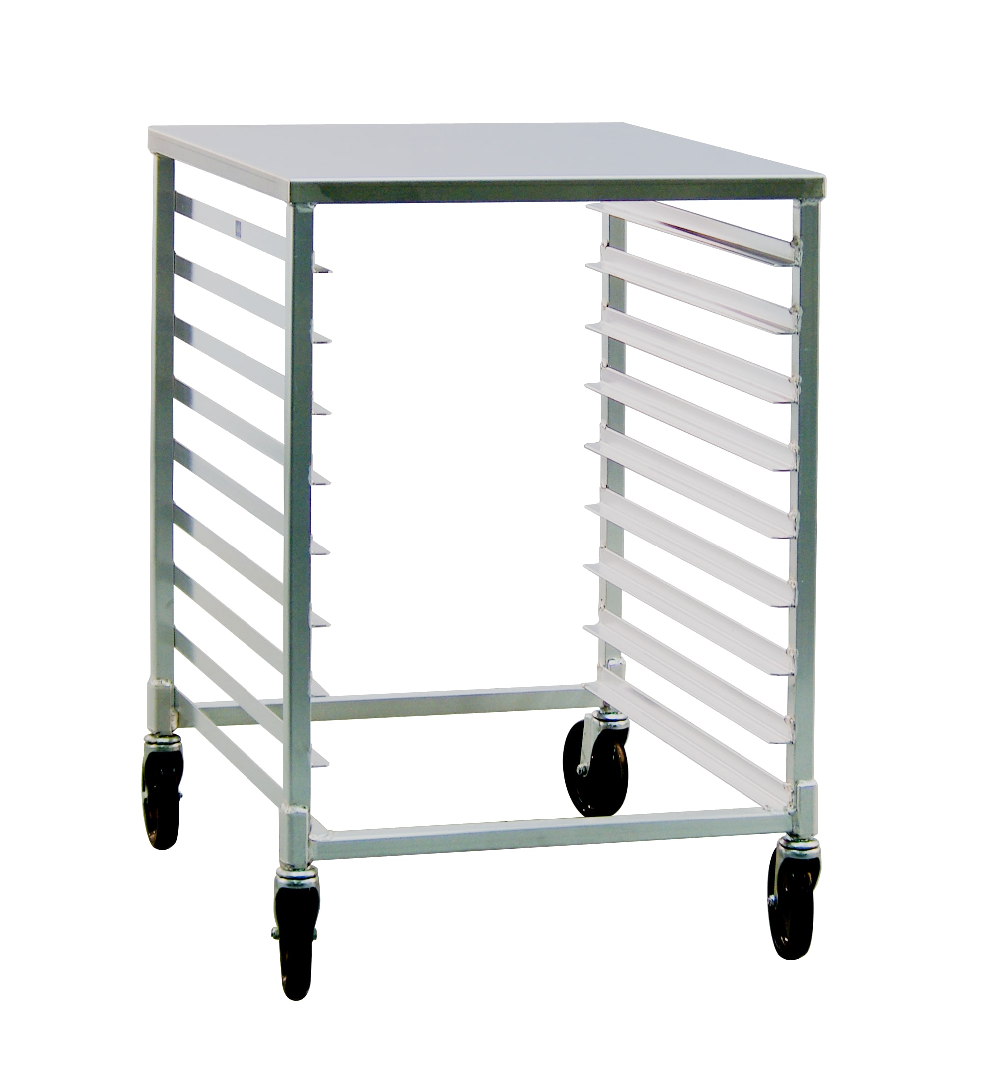 New Age Industrial 1501 Mobile Heavy Duty Welded Aluminum Half-Size Side-Loading Steam Table Pan Rack