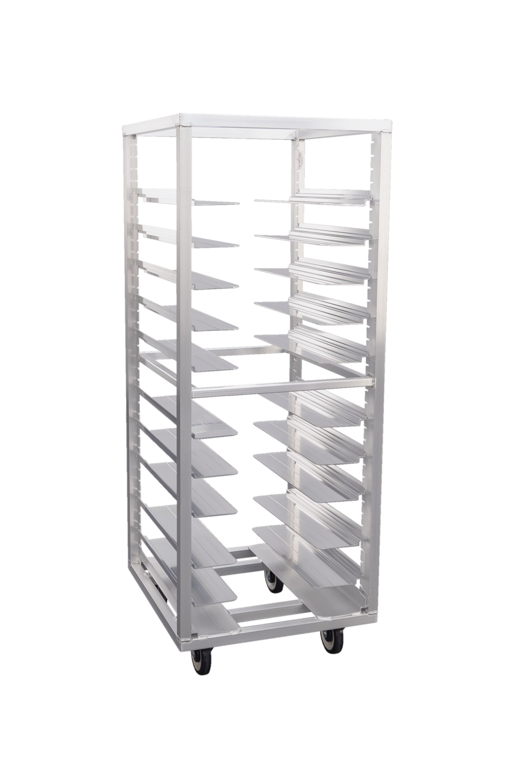 New Age Industrial 1650 Mobile Heavy Duty Welded Aluminum End-Loading Pan Rack With Adjustable Stepped-Angles