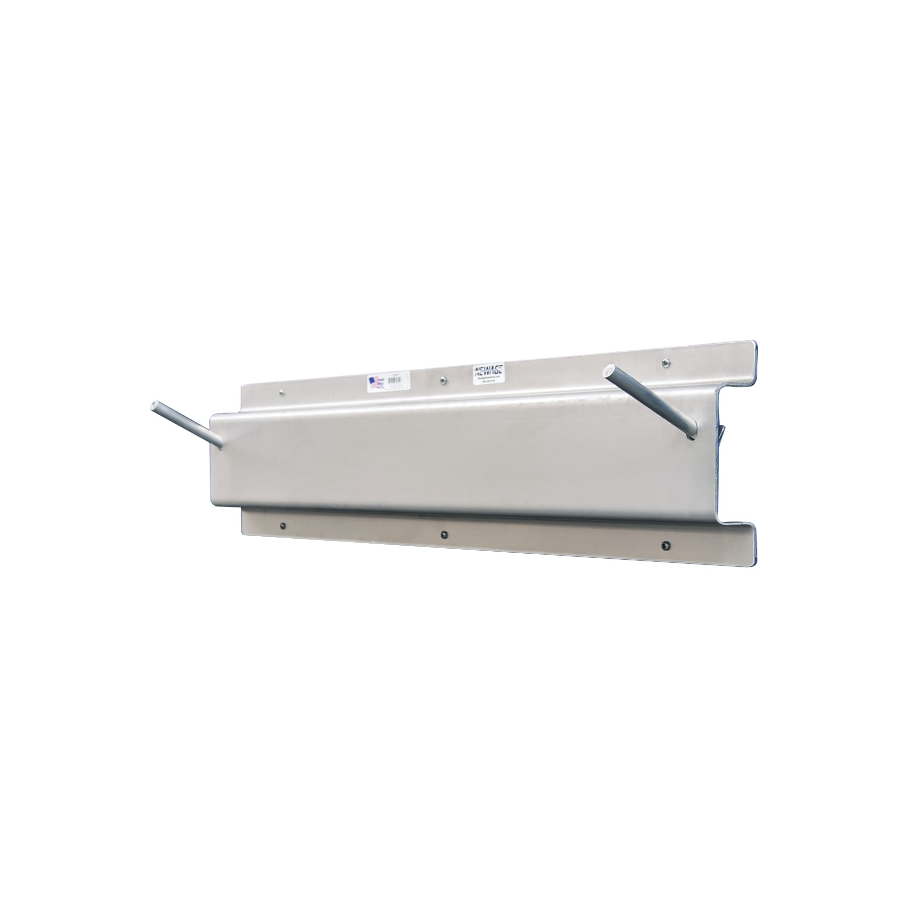 New Age Industrial 52677 Heavy Duty Welded Aluminum Wall-Mounted Mat Rack With Pegs For Honeycomb Floor Mats