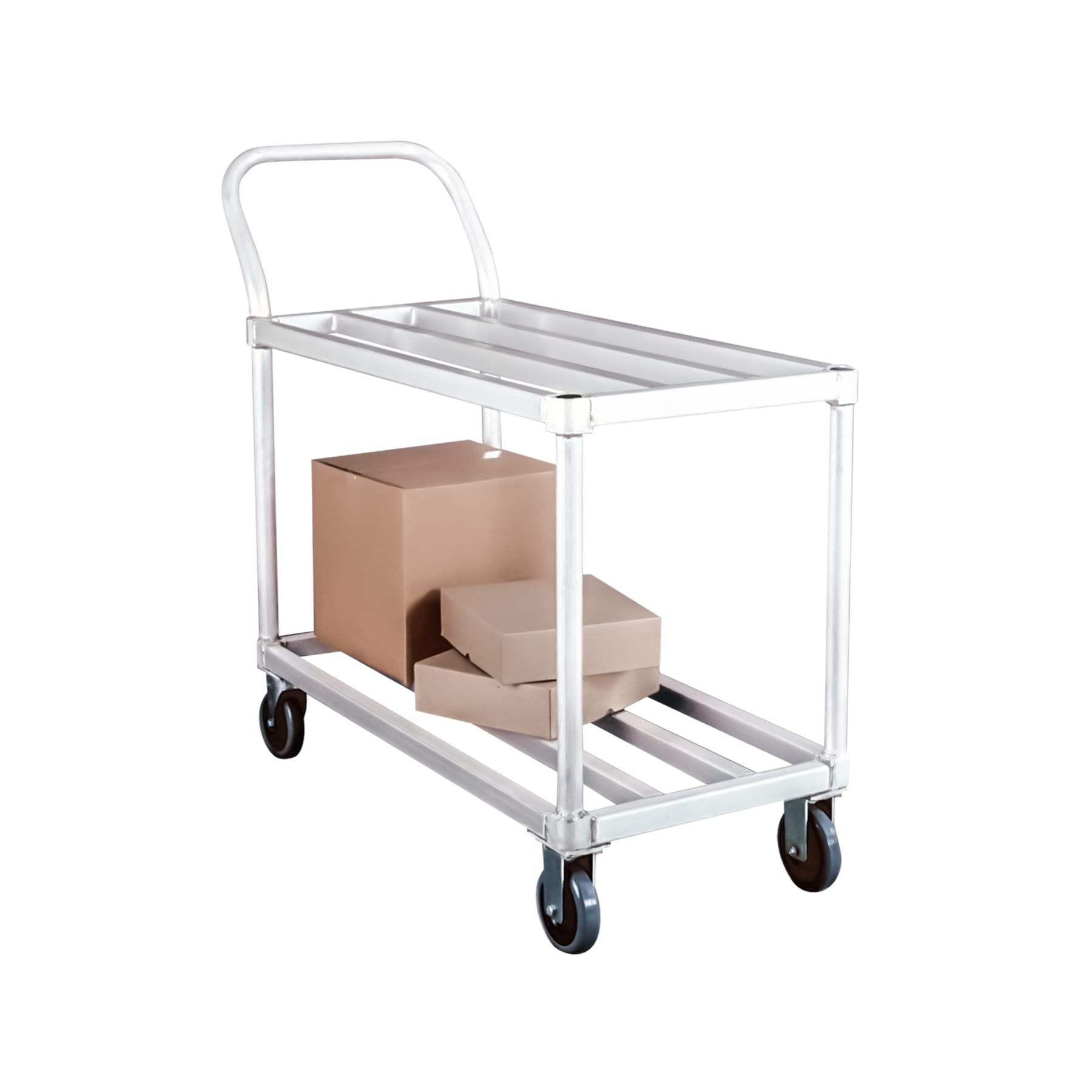 New Age Industrial 95661 2-Tier Heavy Duty Welded Aluminum General Utility & Stocking Cart