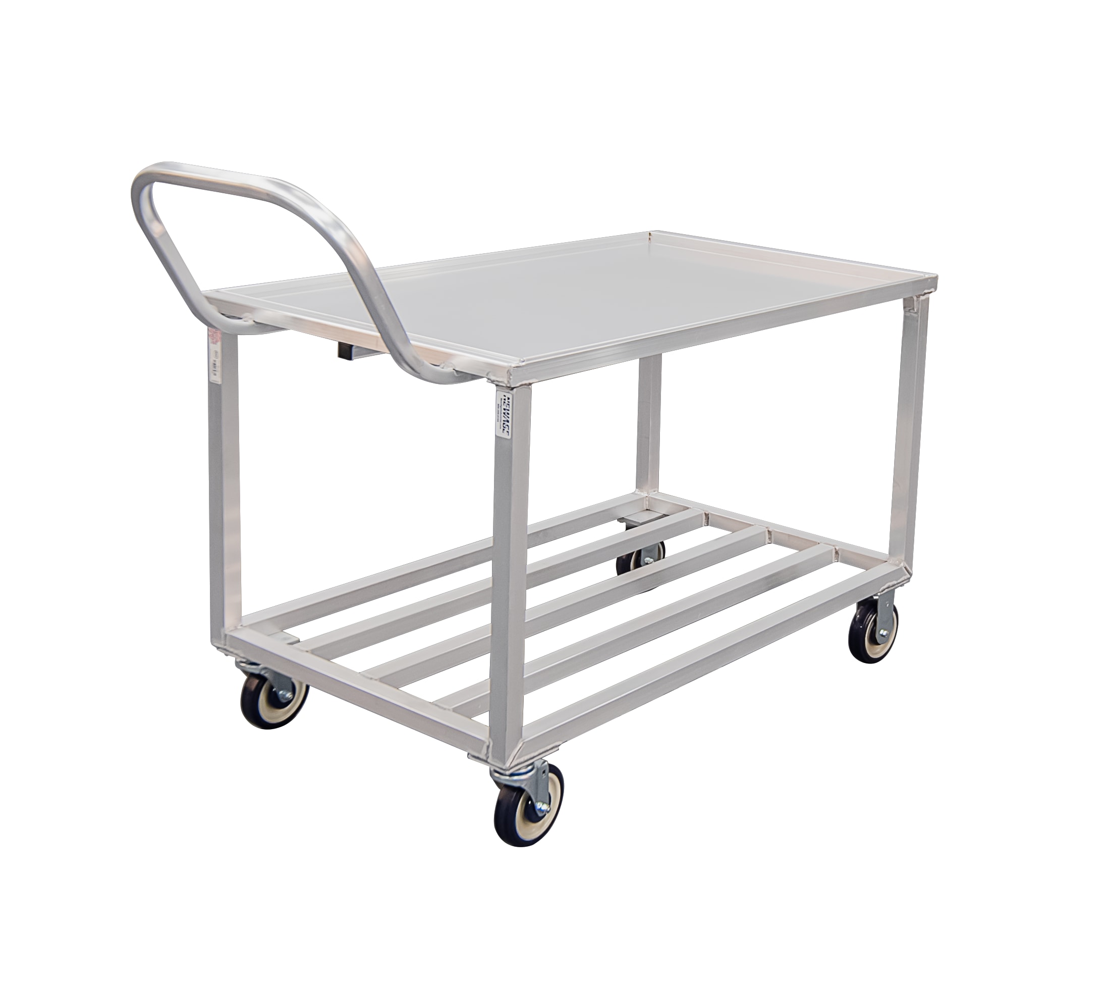 New Age Industrial 97126 2-Tier Mobile Standard Welded Aluminum Wet Produce Cart