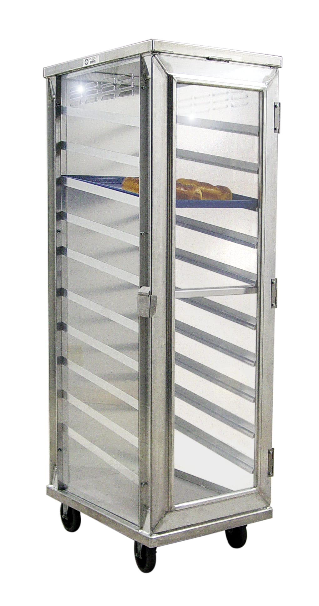 New Age Industrial 98063 Mobile Heavy Duty Welded Aluminum Full-Size Front-Loaded Enclosed Display Cabinet With High-Visibility Clear Exterior & Solid Vented Back