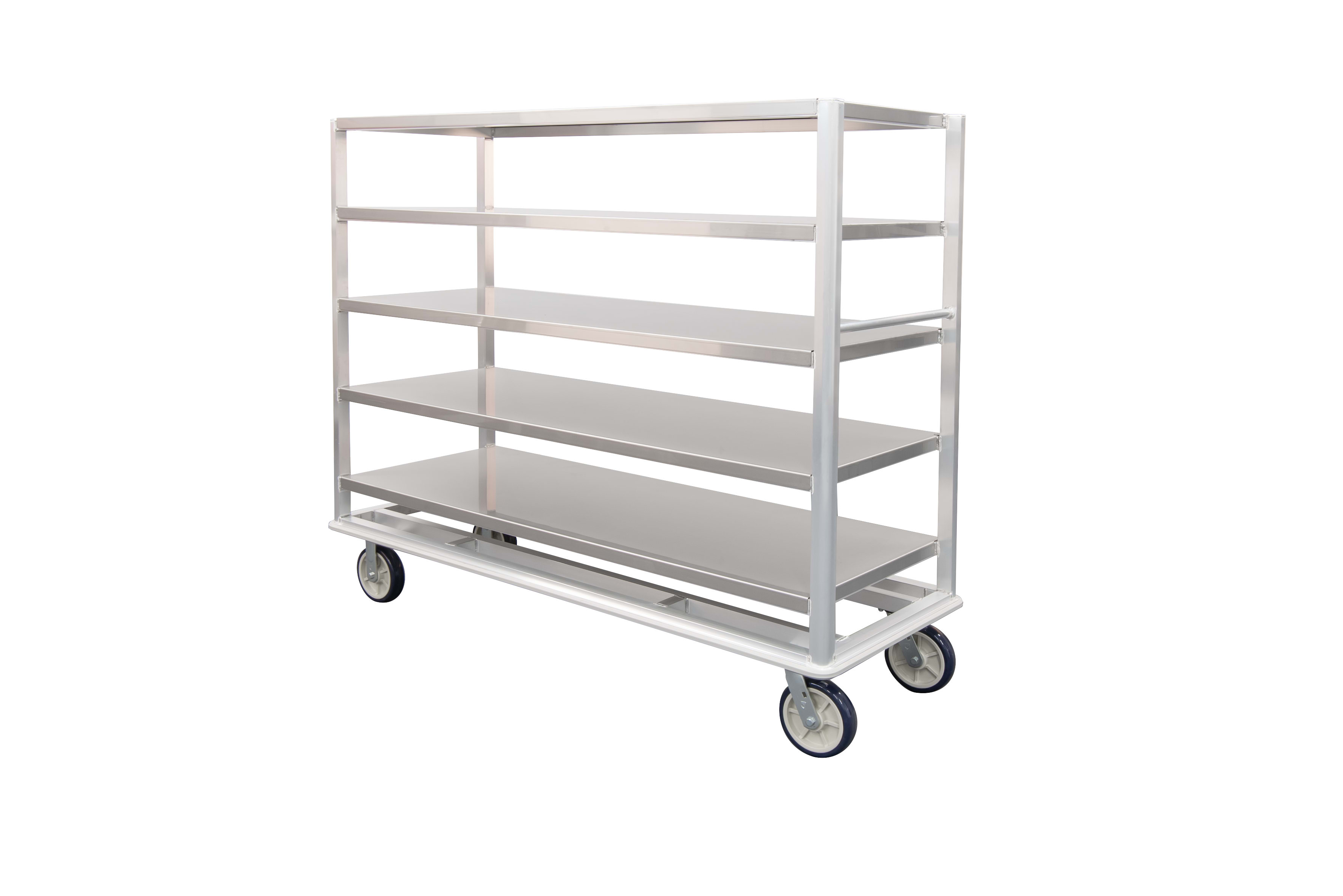 New Age Industrial 98181 5-Tier Heavy Duty Welded Aluminum Queen Mary Banquet, Bussing & Catering Cart With Stainless Steel Shelf Covers
