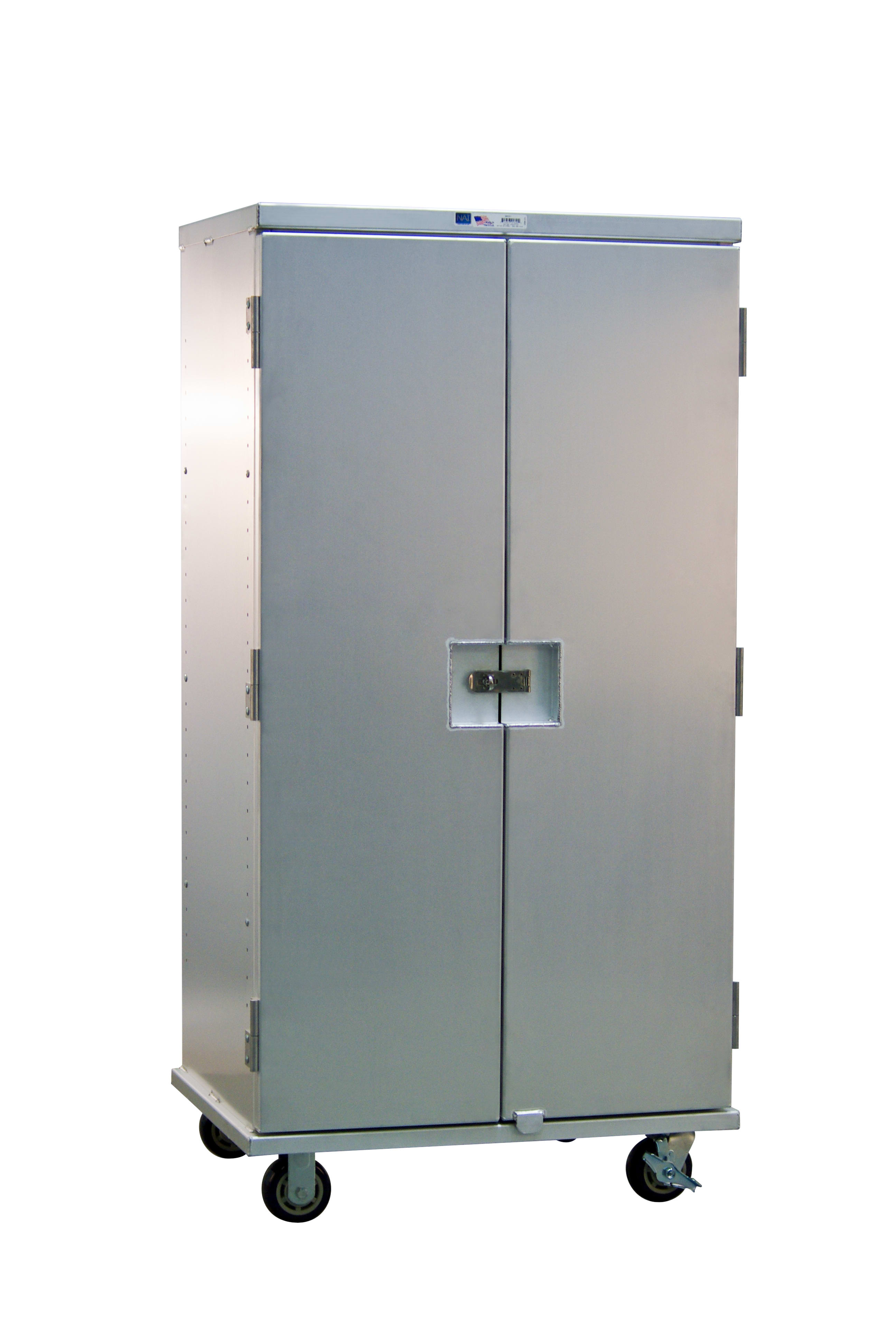 New Age Industrial 99551 Mobile Heavy Duty Welded Aluminum Enclosed Security Cabinet with 3 Adjustable Solid Reinforced Shelves & Double Doors