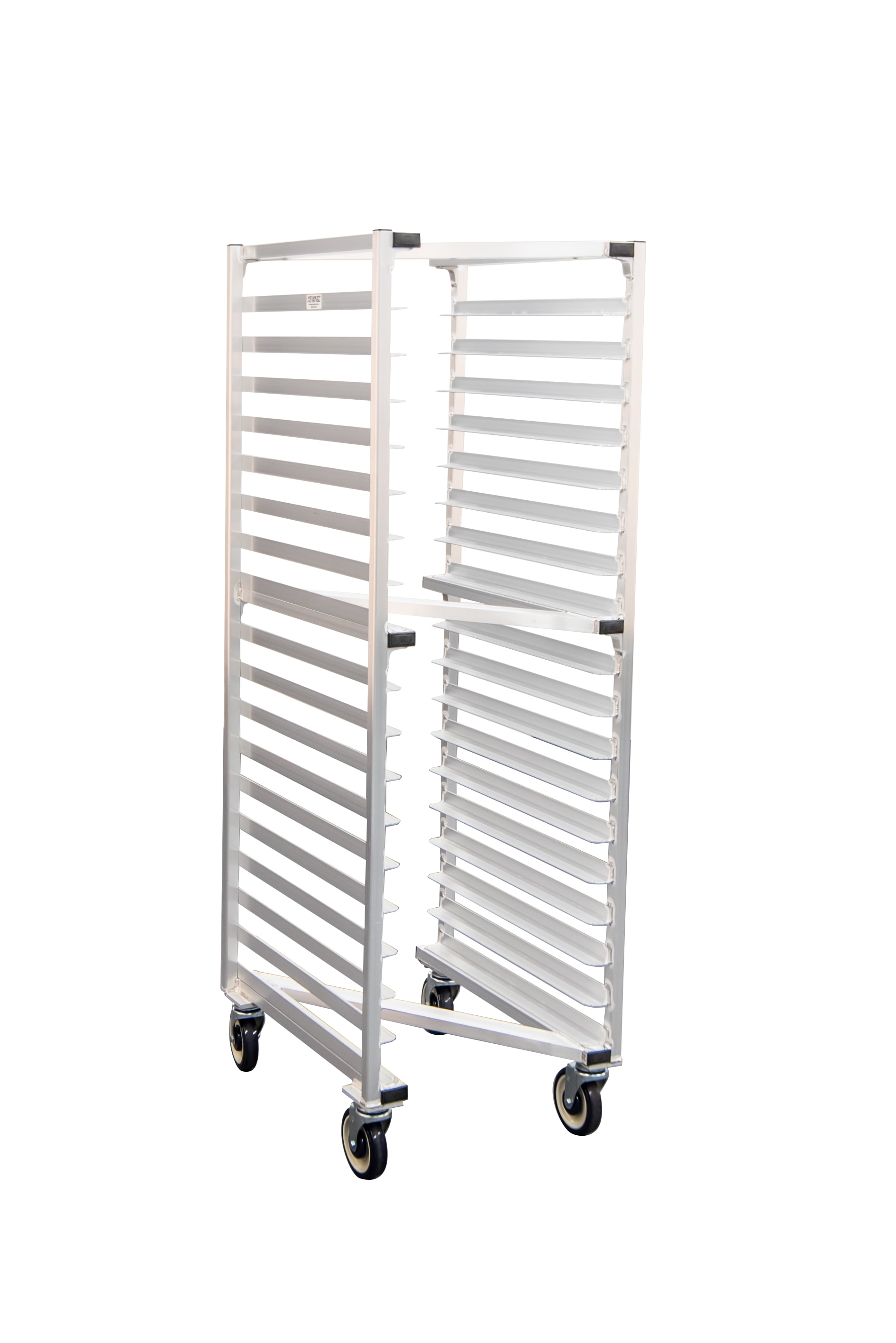 New Age Industrial 99866 Mobile Heavy Duty Welded Aluminum Full-Size End-Loading Nesting Z Type Roll-In Sheet Pan Rack