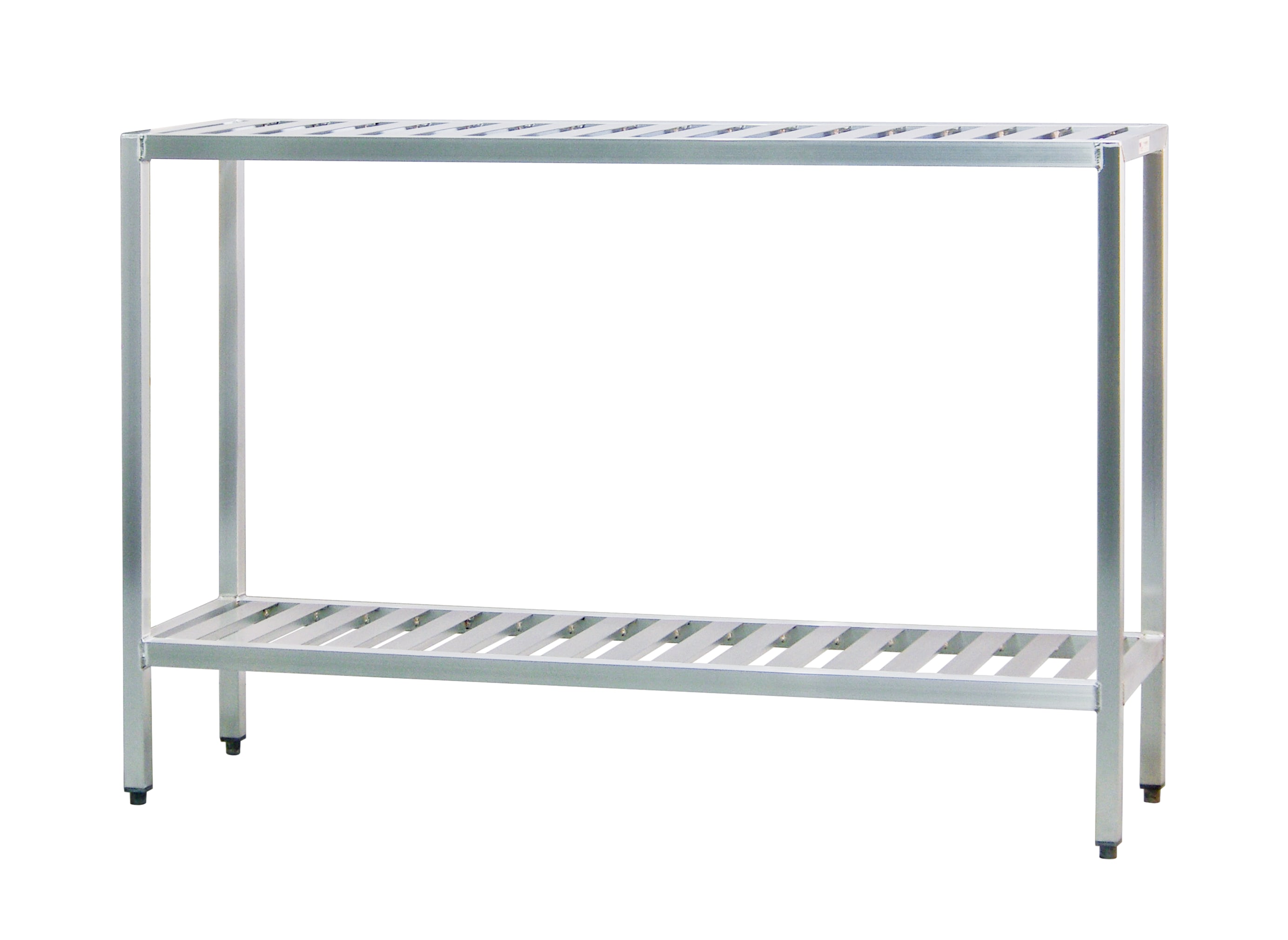 New Age Industrial 1024TB 2-Tier Heavy Duty Fully Welded Aluminum Shelving Unit with T-Bar Style Shelves
