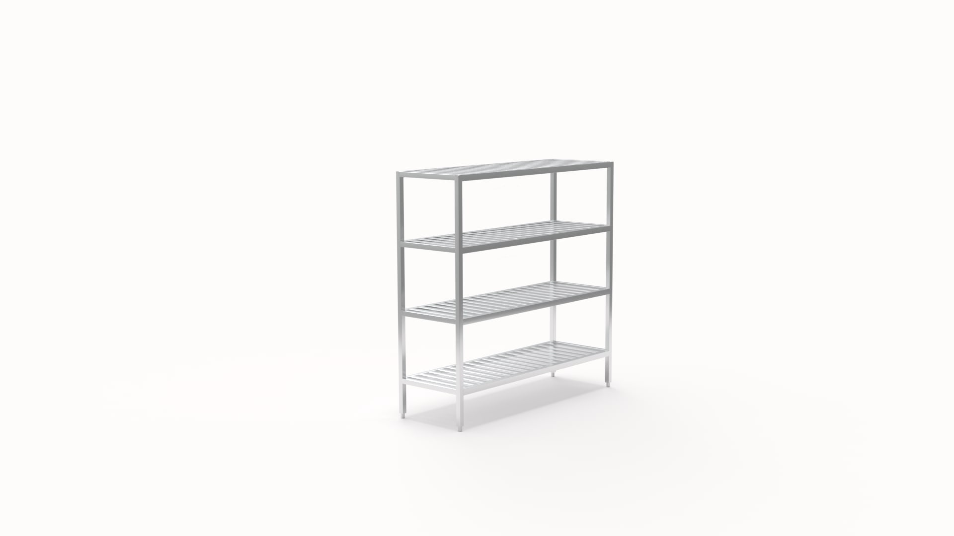 New Age Industrial 1068TB 4-Tier Heavy Duty Fully Welded Aluminum Shelving Unit with T-Bar Style Shelves