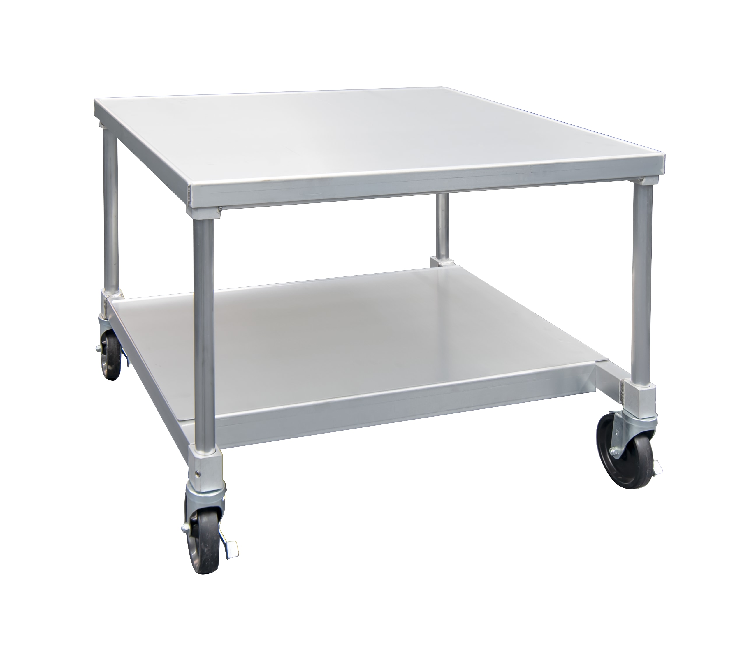New Age Industrial 12472GSCU Heavy Duty Aluminum Mobile Adjustable Equipment Stand With Undershelf