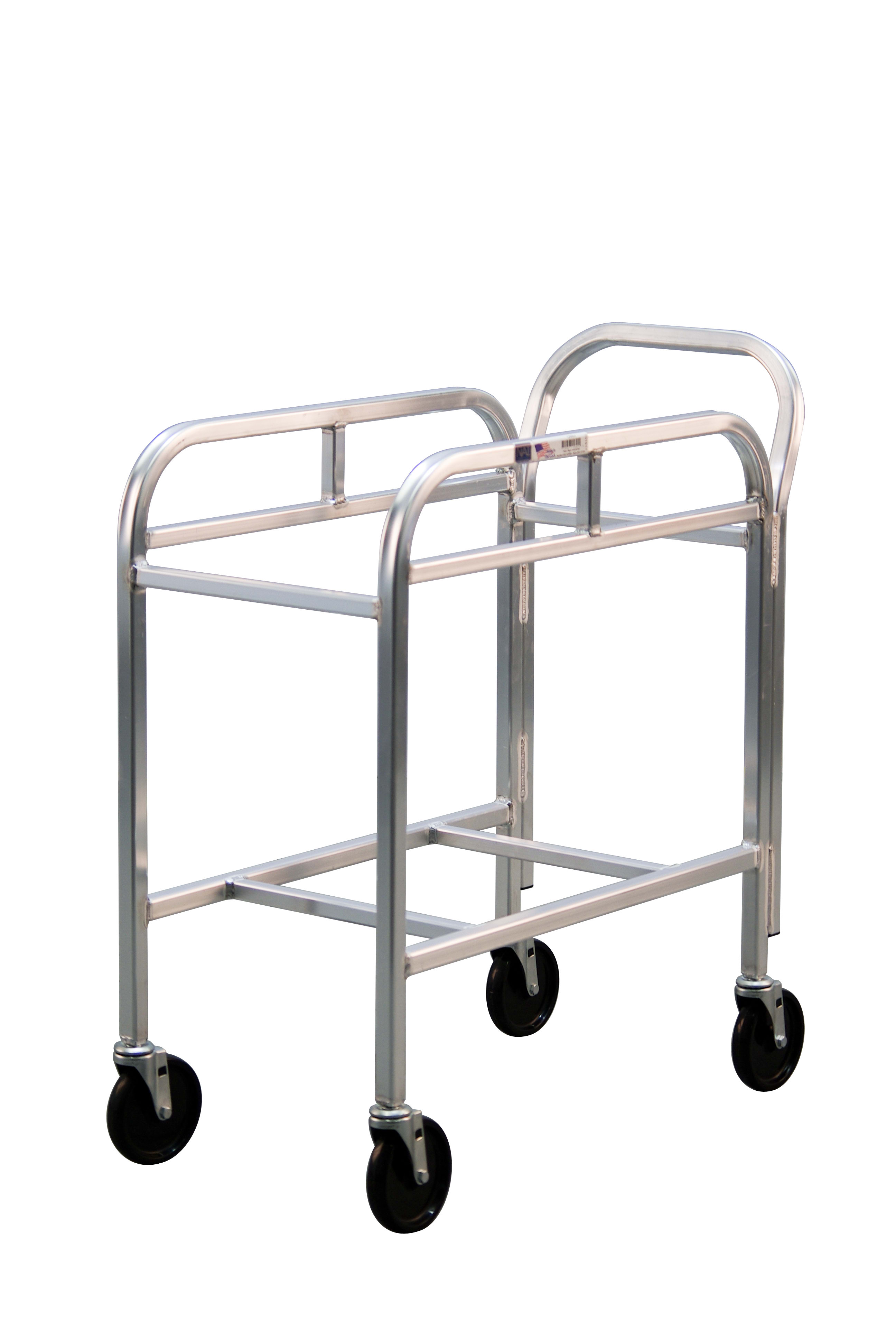 New Age Industrial 1266H Welded Aluminum Lug Tub Dolly & Bin Cart with Welded Handle - 2-Lug - Single-Wide, 2-High - Standard Series