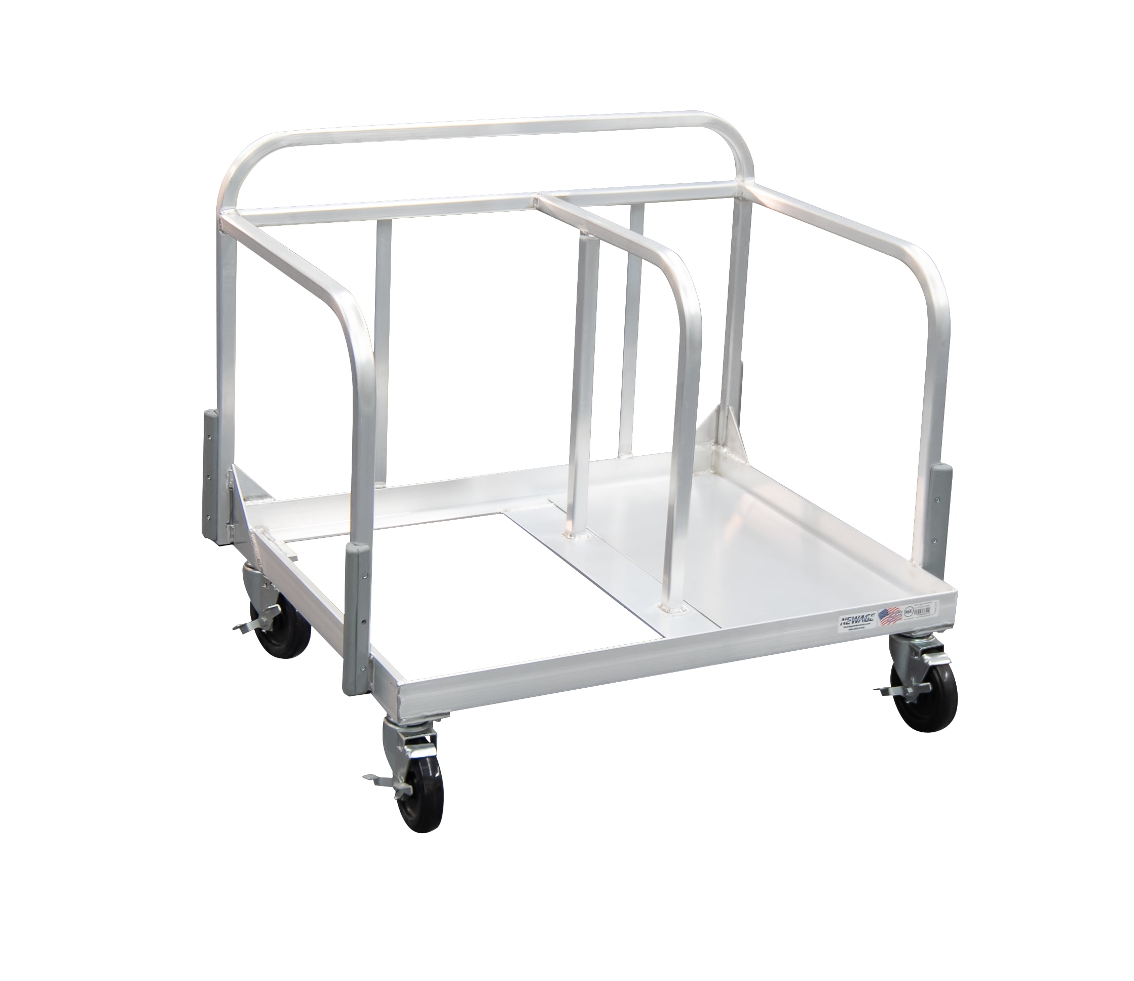 New Age Industrial 51702VB Mobile Heavy Duty Welded Aluminum Two-In-One Universal Bulk Combination Storage & Transport Dolly
