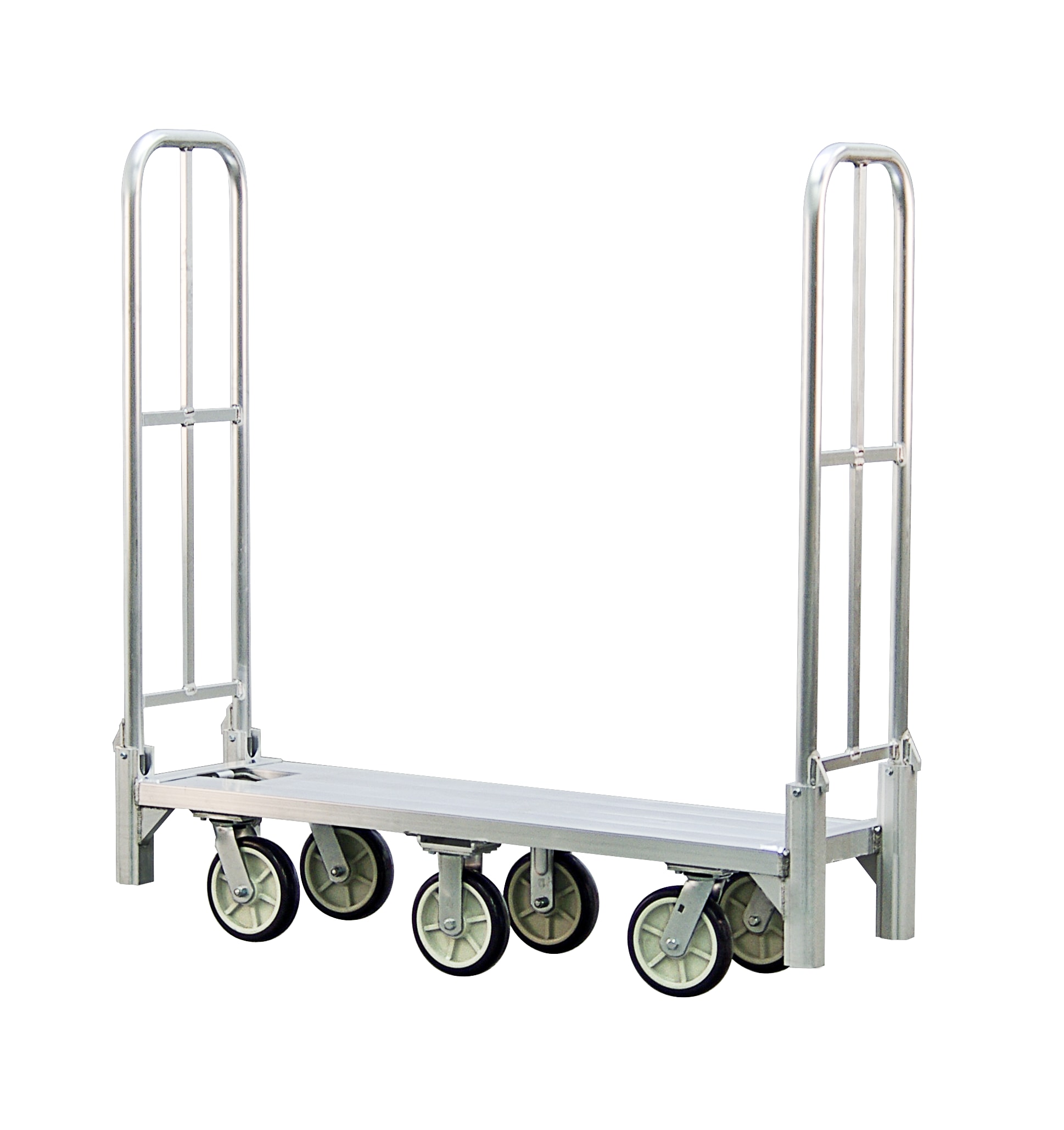 New Age Industrial BDT18568 Mobile Heavy Duty Welded Aluminum Bulk/Beverage Delivery Truck With Folding Handles & 8" Casters