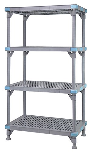 Quantum Food Service QP212474VS-4 Millenia Vented Shelving Unit 4-T 21 x 24 x 74