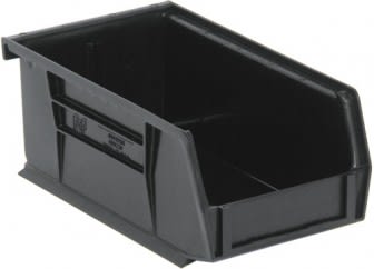 Quantum Food Service QUS220BKCS Ultra Stack & Hang Bin Black  7-3/8in x 4-1/8in x 3in Case Of 24