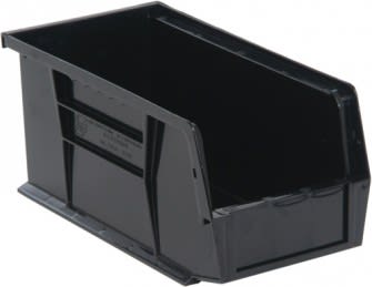 Quantum Food Service QUS230BKCS Ultra Stack & Hang Bin Black 10-7/8in x 5-1/2in x 5in Case Of 12