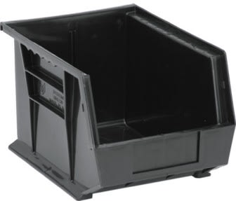 Quantum Food Service QUS239BKCS Ultra Stack & Hang Bin Black 10-3/4in x 8-1/4in x 7in Case Of 6