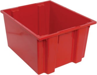 Quantum Food Service SNT230RDCS Stack & Nest Tote Red 23-1/2in x 19-1/2in x 13in Case Of 3