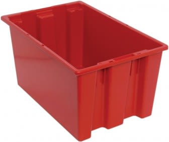 Quantum Food Service SNT240RDCS Stack & Nest Tote Red 23-1/2in x 15-1/2in x 12in Case Of 3