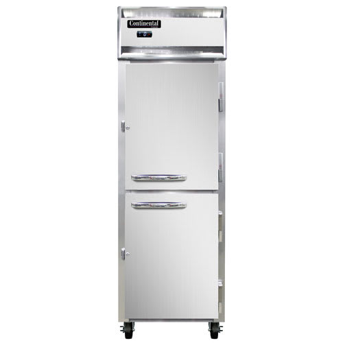 Continental 1FNHD 26" 2 Solid Half-Door Reach-In Freezer