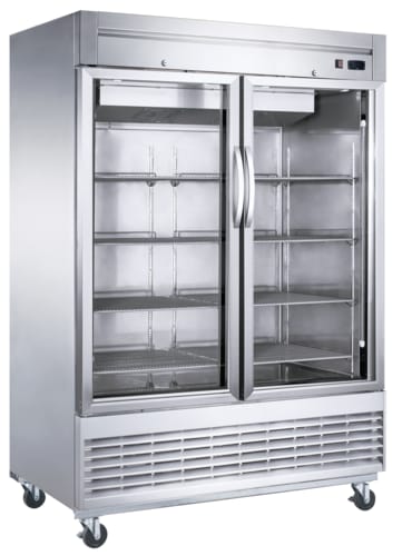 Dukers D55R-GS2 Bottom Mount Glass 2-Door Commercial Reach-in Refrigerator